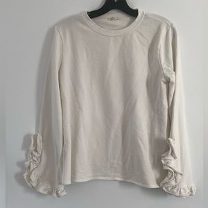 Ruffle sleeve sweatshirt